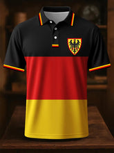 Männer schwarz rot und gelb bedruckt kurzärmliges Hemd